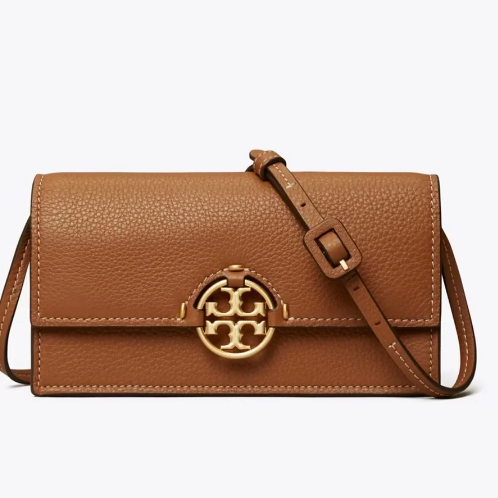 Tory Burch MILLER WALLET CROSSBODY bag Leather Clutch with Gold Accent
